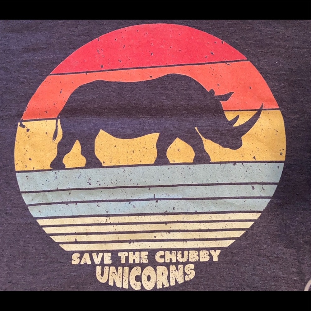 Rhino T-shirt medium. Save the Chubby Unicorns